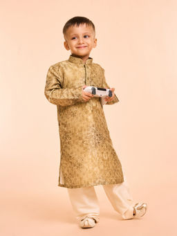 Manyavar - Emerald Green Elegance Printed Kurta and Pyjama