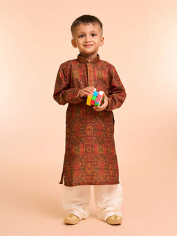 Manyavar - Rustic Royal Printed Kurta and Pyjama