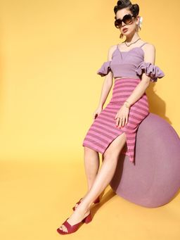 AAREIN - Lavender Sleeveless Solid Casual Crop Top