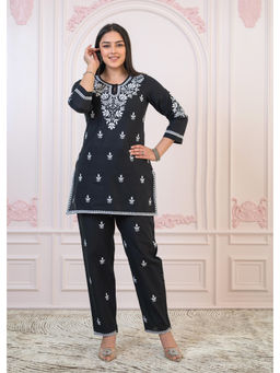 Juniper - Black Cotton Embroidered Co-Ord (Set of 2)