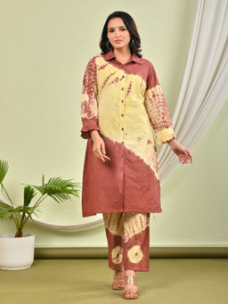 Autumnlane - Sana Choco Brown Printed Cotton Kurta & Pant (Set of 2)