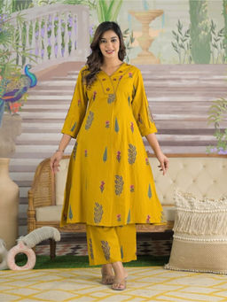 Autumnlane - Swarnali Yellow Canary Kurta & Pant (Set of 2)