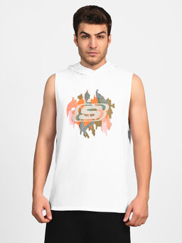 SKECHERS - Men OASIS CAMO HOODED T-Shirt White