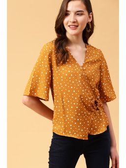 Gipsy - Mustard Polka Dots Crepe Top