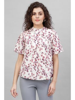Gipsy - White Abstract Printed Cotton Linen Top