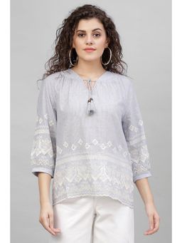 Gipsy - Blue Emproidery Cotton Tunic