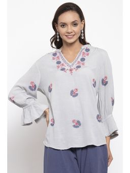 Gipsy - Women Polyester Light Grey Tunic