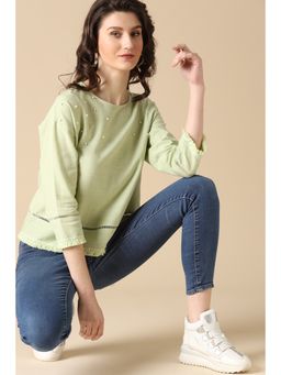 Gipsy - Green Fashion Linen Blouse