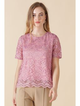 Gipsy - Onion Pink Net Fabric Blouse