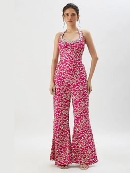 Gopi Vaid - Rutika Pink Embroidered Top with Pant