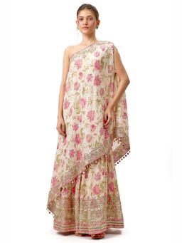 Gopi Vaid - Sumedha Ivory Floral Kurta with Sharara