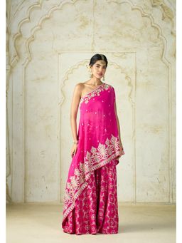 Gopi Vaid - Areesha Pink Embroidered Kurti with Palazzo