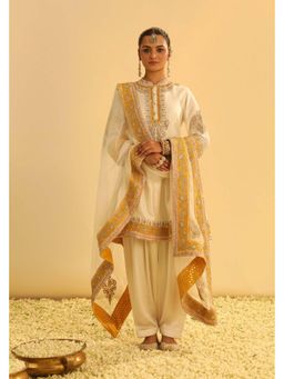 Sheetal Batra - Amani - Daisy Ivory A-Line Embroidered Kurta With Salwar & Dupatta