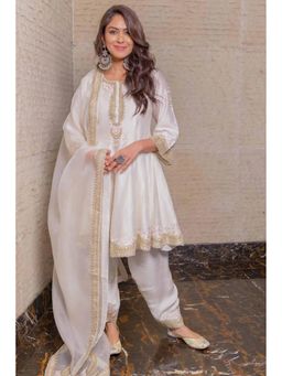 Sheetal Batra - Faria - Daisy Ivory Short Anarkali Kurta With Salwar And Dupatta