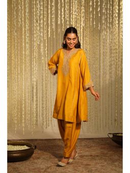 Sheetal Batra - Mehnaaz - Glaze Mustard Short Kurta With Salwar And Dupatta