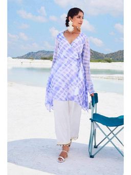 MONK & MEI - Zaarya Women Lavender Georgette Tie & Dye Kurta With Pant