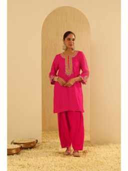 Sheetal Batra - Noora - Hot Pink Embroidered Short Kurta With Salwar And Dupatta