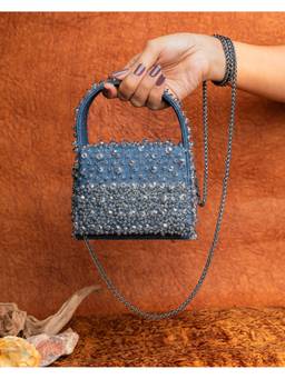 Nayaab by Sonia - Blue Denim Kasse Bag
