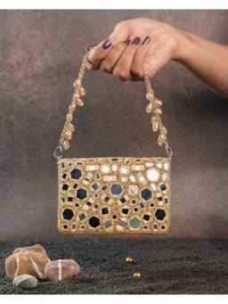Nayaab by Sonia - Gold Aynali Slate Mini Bag
