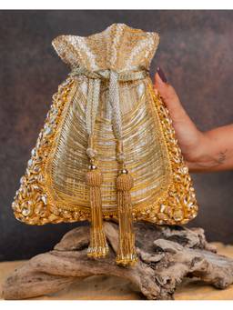 Nayaab by Sonia - Gold Hinted Diamond Royal Bag