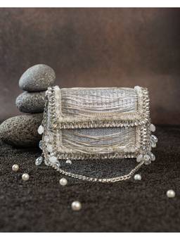 Nayaab by Sonia - Silver Hinted Slate Bag