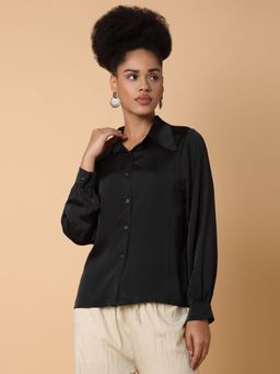SHOWOFFFF - Womens Solid Black Shirt