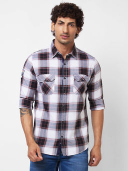 Spykar - Black Checked Full Sleeve Shirt for Men