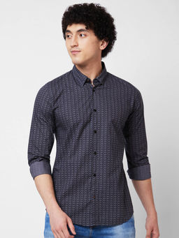 Spykar - Grey Printed Full Sleeve Shirt for Men