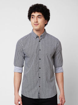 Spykar - Black Printed Full Sleeve Shirt for Men