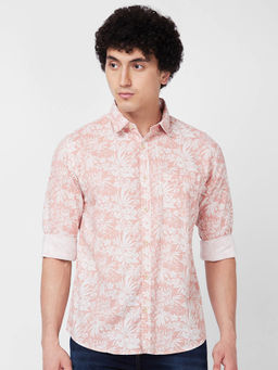 Spykar - Pink Printed Full Sleeve Shirt for Men