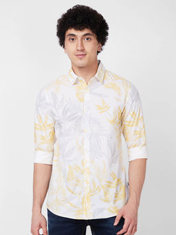 Spykar - Yellow Printed Full Sleeve Shirt for Men