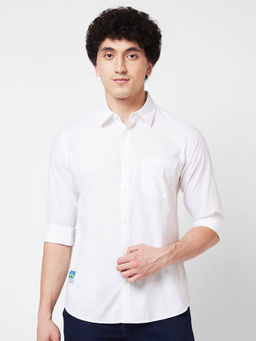 Spykar - White Solid Full Sleeve Shirt for Men