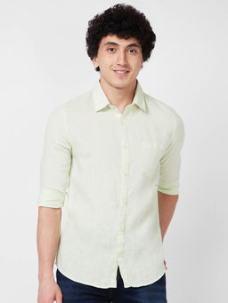 Spykar - Green Solid Full Sleeve Shirt for Men