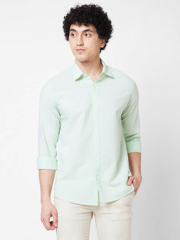 Spykar - Green Solid Full Sleeve Shirt for Men