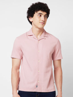 Spykar - Pink Solid Half Sleeve Shirt for Men