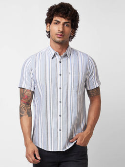 Spykar - Multi Stripes Half Sleeve Shirt for Men