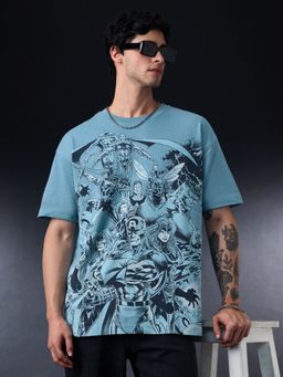 The Souled Store - Men Blue Oversized T-Shirt