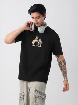 The Souled Store - Men Black Oversized T-Shirt