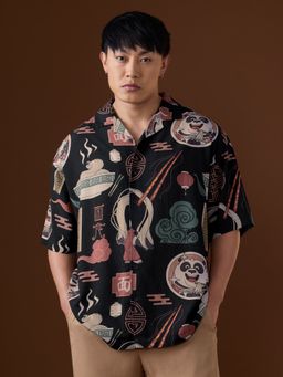 The Souled Store - Men Black Graphic Oversized Shirt