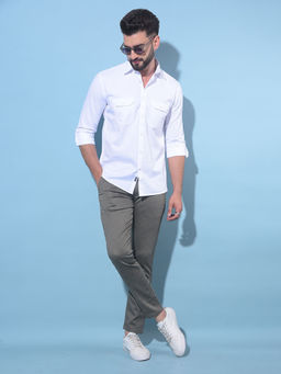 CRIMSOUNE CLUB - Mens White Cotton Shirt