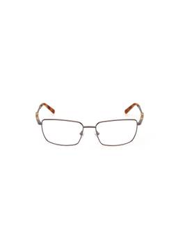 Timberland - Silver Metal Full Rim Rectangle Men Frames (TB50005 55 006)