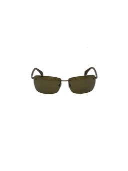 Timberland - Brown Metal Rimless Rectangle Men Sunglasses (TB9009 61 36H)