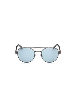 Web Eyewear - Silver Metal Full Rim Oval Unisex Sunglasses (WE0313 56 08V)
