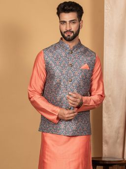 KISAH - Men Blue Nehru Jacket