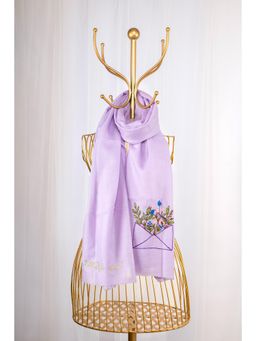 October - Fine Wool Embroidered Shawl - Enveloped