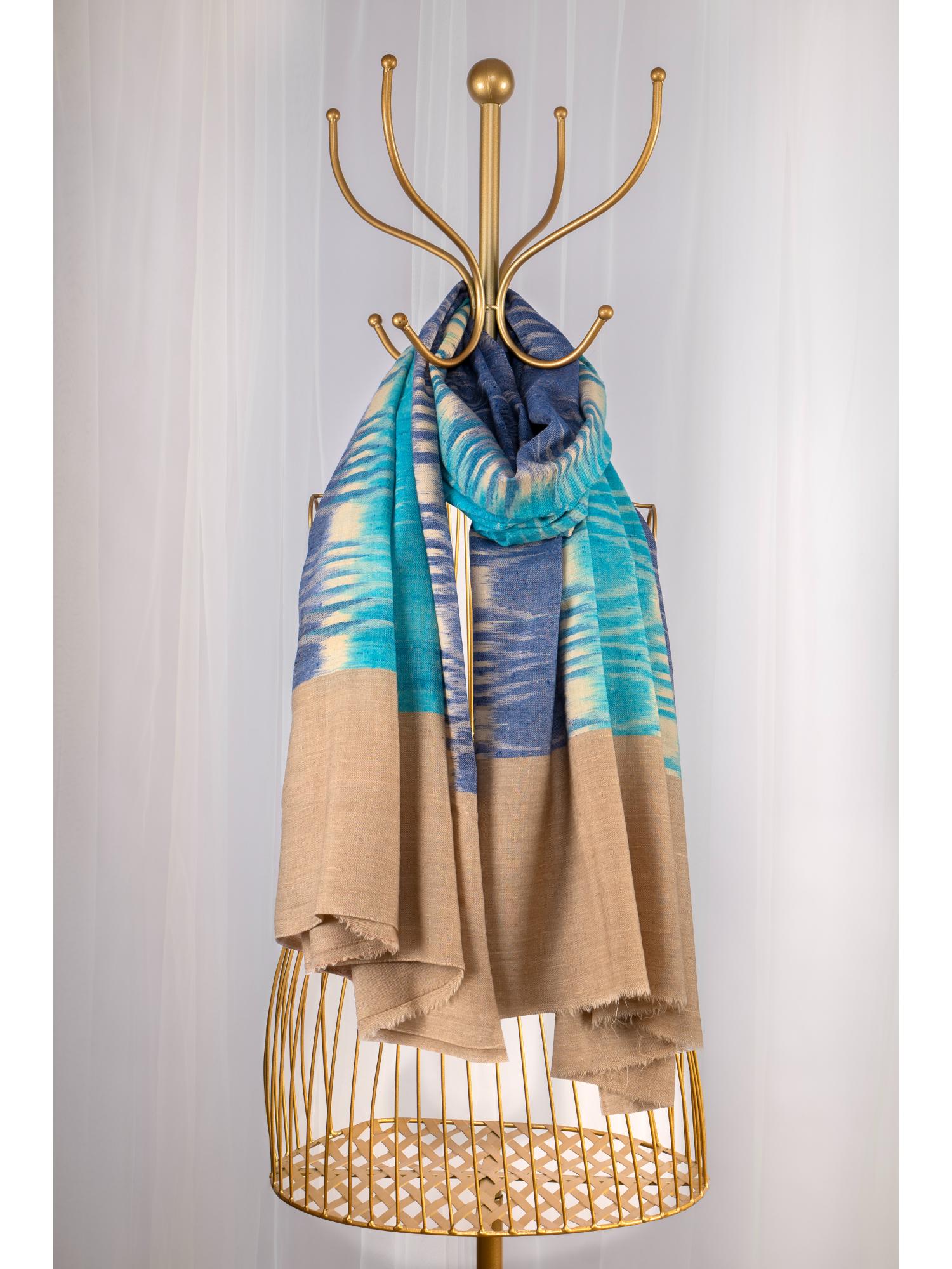 october Blue Pure Pashmina Scarf - Ikat-picture-30