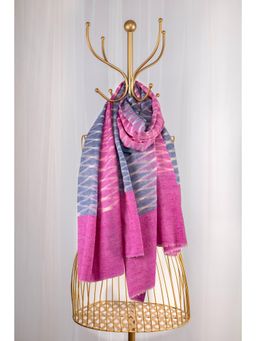 October - Pink Pure Pashmina Scarf - Ikat