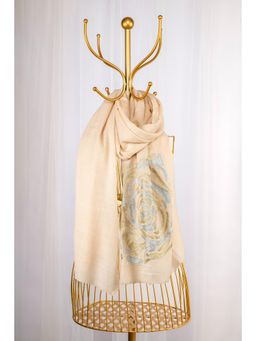 October - White Pure Pashmina Embroidered Shawl - Have a Rosy Day