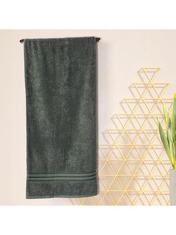 Layers - True Care 100% Cotton 380 Gsm Grey Solid Bath Towel (Medium)