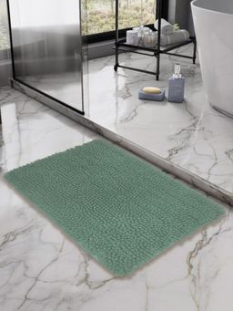 BIANCA - Thick Shaggy Anti Slip Bath Mat - Green (Medium)